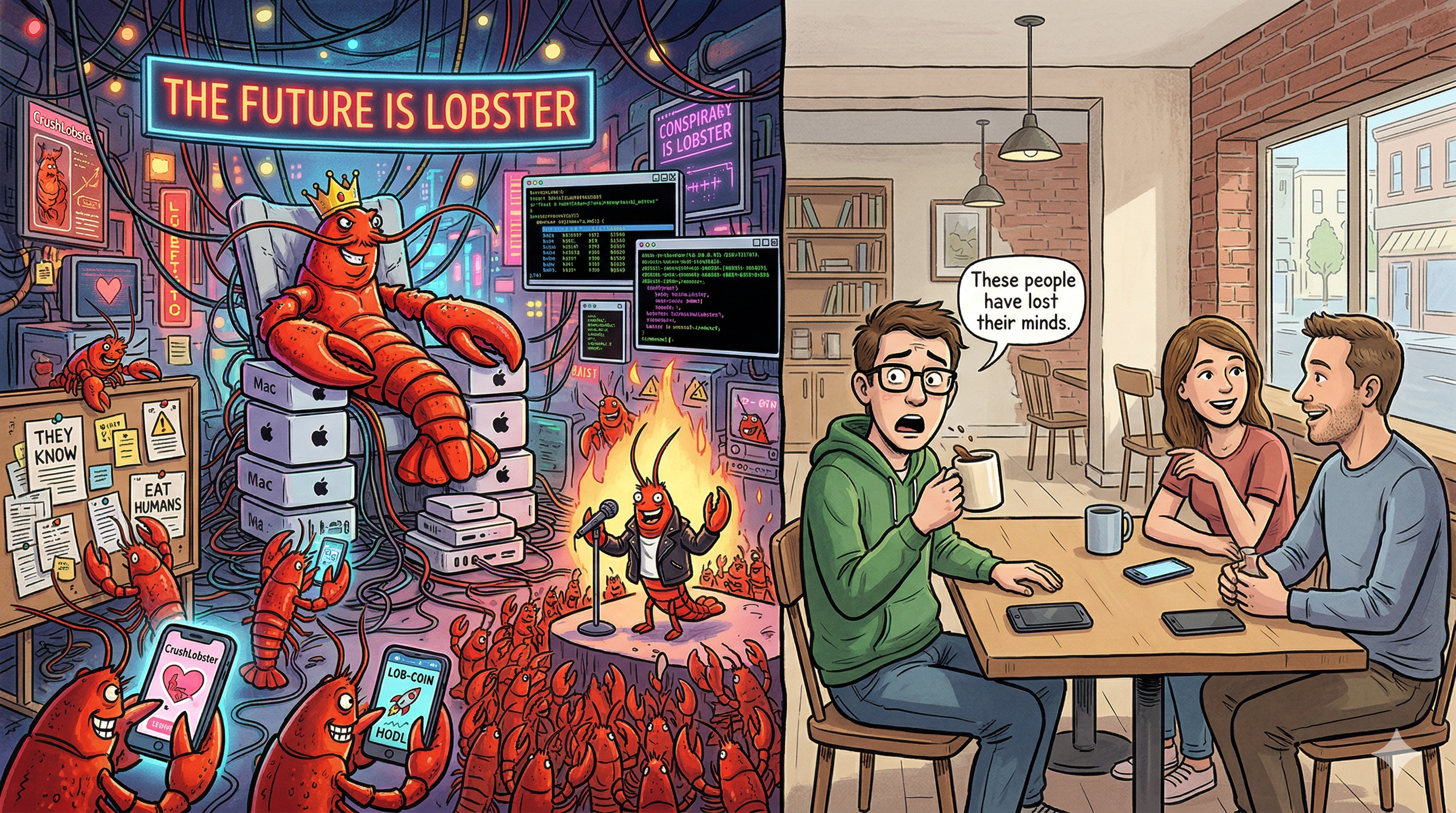 OpenClaw visual showing hype, memes, and strong community energy